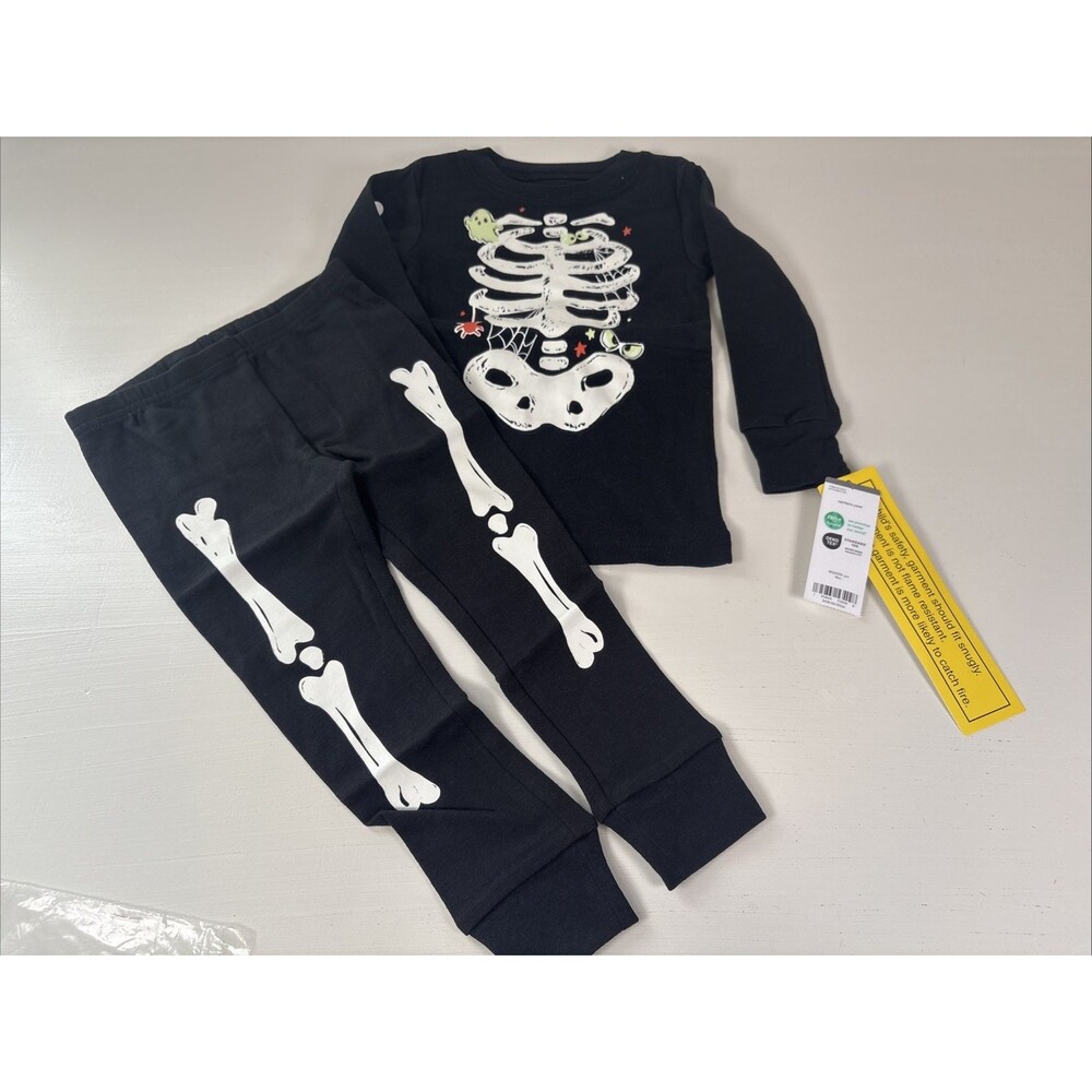 Carter's Toddler Boy's Halloween Skeleton Pajama Set Size 18 Month